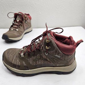 Keen Waterproof Hiking Shoe Boots Sz 8 Brown Outdoor Arch Support Trail Sneaker